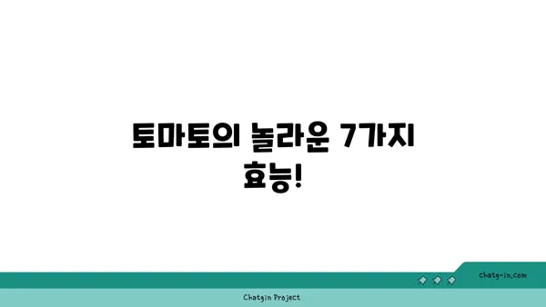 토마토의 놀라운 건강 효능| 7가지 이유와 건강하게 즐기는 방법 | 토마토 효능, 건강 식단, 항산화 효과, 비타민C