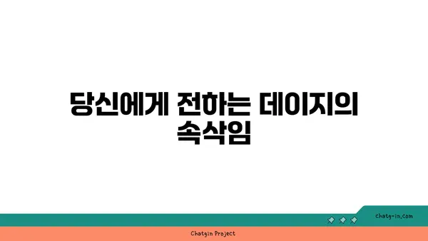 데이지 꽃말과 의미| 사랑스러운 당신에게 전하는 꽃말 | 데이지, 꽃말, 의미, 선물, 꽃다발