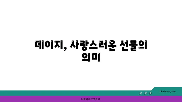 데이지 꽃말과 의미| 사랑스러운 당신에게 전하는 꽃말 | 데이지, 꽃말, 의미, 선물, 꽃다발