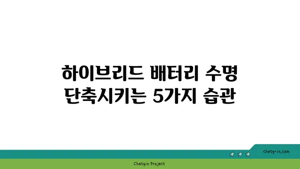 하이브리드 자동차 배터리 수명 연장| 관리 팁 & 주의 사항 | 하이브리드, 배터리 관리, 수명, 팁, 주의사항