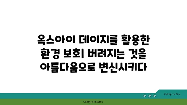 옥스아이 데이지의 놀라운 변신| 재사용과 지속 가능성 | 환경 보호, 업사이클링, 친환경 소재