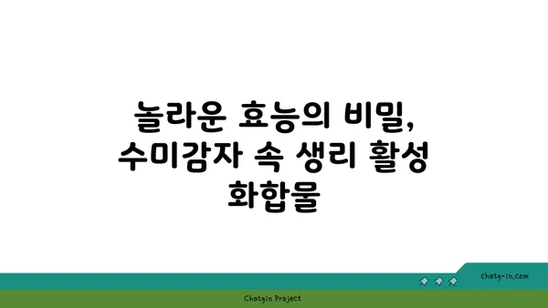 수미감자 속 놀라운 비밀| 생리 활성 화합물의 효능과 활용 | 건강, 식품, 기능성, 항산화, 항염증