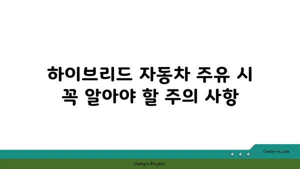 하이브리드 자동차 주유 완벽 가이드| 연비 최적화 팁 & 주의 사항 | 하이브리드, 연료 효율, 주유 꿀팁