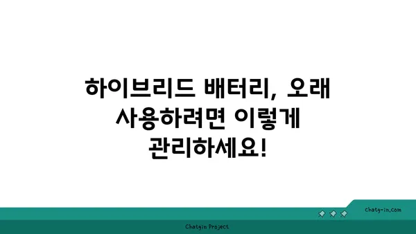 하이브리드 자동차 배터리 수명 연장| 관리 팁 & 주의 사항 | 하이브리드, 배터리 관리, 수명, 팁, 주의사항