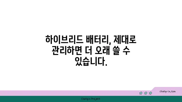 하이브리드 자동차 배터리 수명 연장| 관리 팁 & 주의 사항 | 하이브리드, 배터리 관리, 수명, 팁, 주의사항