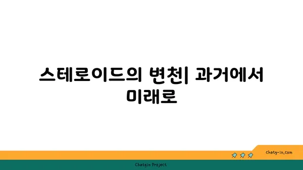 스테로이드의 역사와 진화| 의학 발전과 흥미로운 이야기 | 스테로이드, 의약품, 진화, 역사