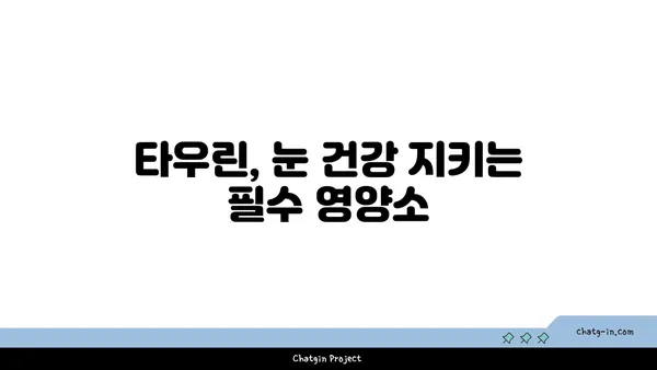 타우린의 눈 건강 효과| 시력 보호와 개선을 위한 필수 영양소 | 타우린, 눈 건강, 시력 개선, 영양소