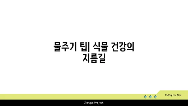 식물을 위한 완벽한 물주기 가이드 | 식물 관리, 물주기 팁, 건강한 식물 키우기