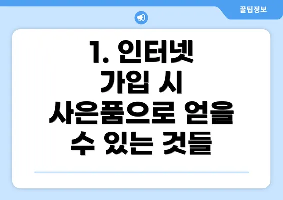 1. 인터넷 가입 시 사은품으로 얻을 수 있는 것들