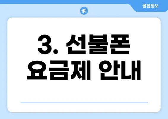 3. 선불폰 요금제 안내