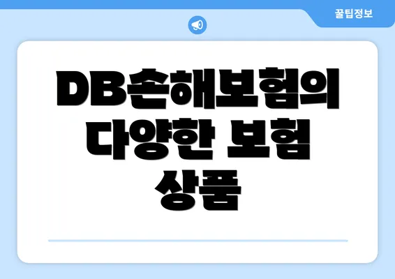 DB손해보험의 다양한 보험 상품