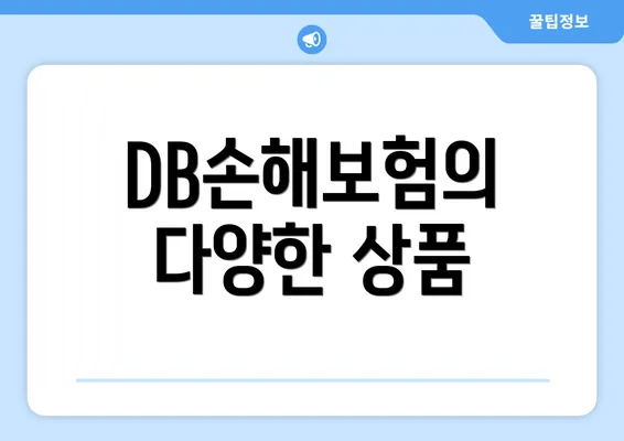 DB손해보험의 다양한 상품