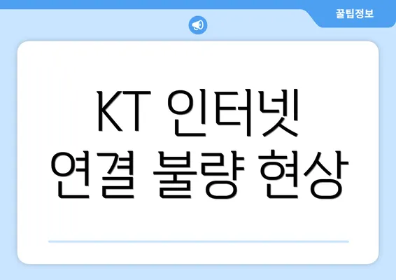 KT 인터넷 연결 불량 현상