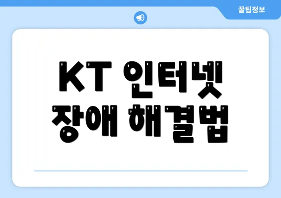 KT 인터넷 장애 해결법