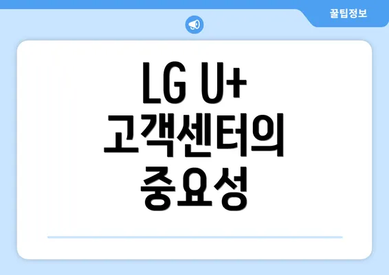 LG U+ 고객센터의 중요성