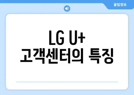 LG U+ 고객센터의 특징