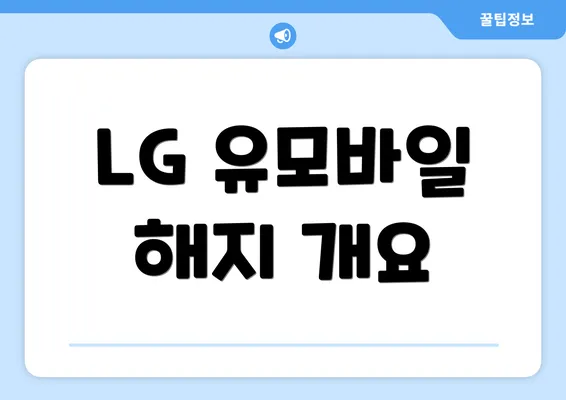 LG 유모바일 해지 개요