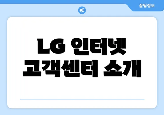 LG 인터넷 고객센터 소개