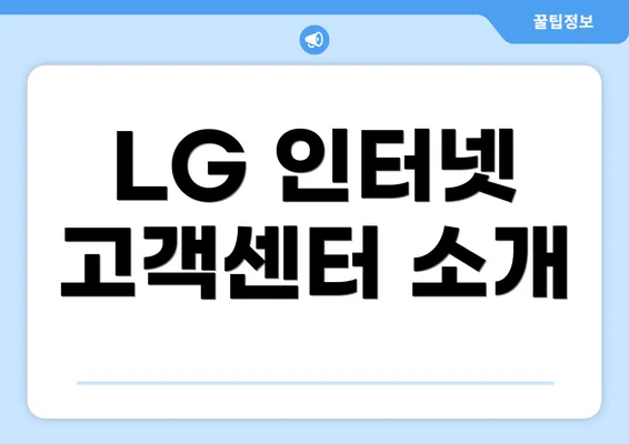 LG 인터넷 고객센터 소개