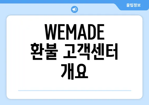 WEMADE 환불 고객센터 개요