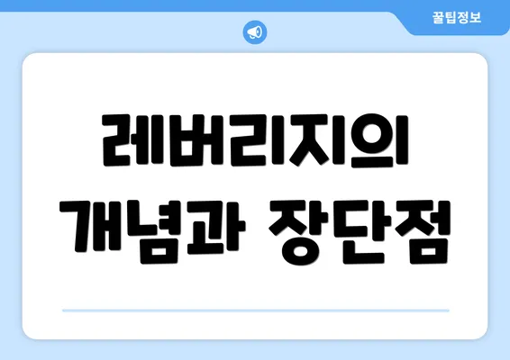 레버리지의 개념과 장단점