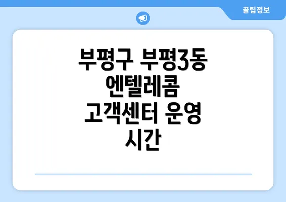 부평구 부평3동 엔텔레콤 고객센터 운영 시간