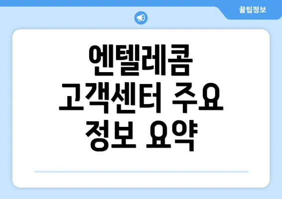 엔텔레콤 고객센터 주요 정보 요약