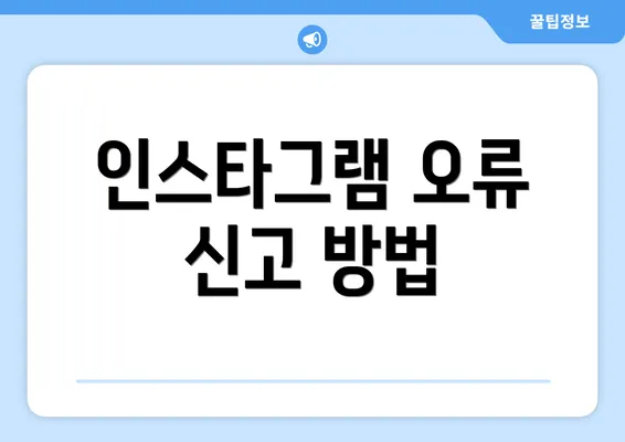 인스타그램 오류 신고 방법