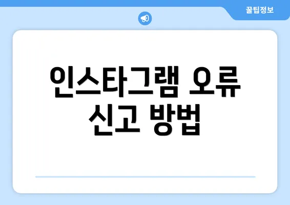 인스타그램 오류 신고 방법