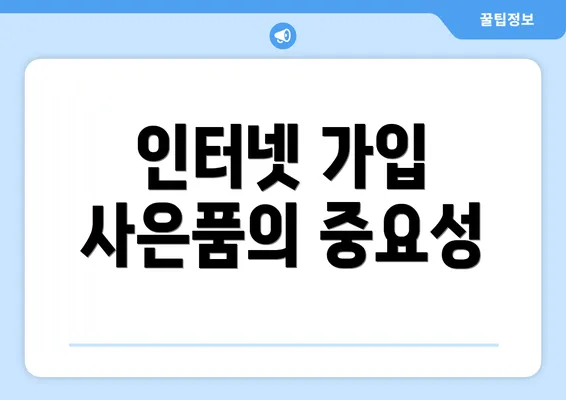 인터넷 가입 사은품의 중요성