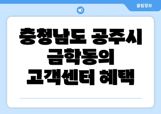 충청남도 공주시 금학동의 고객센터 혜택