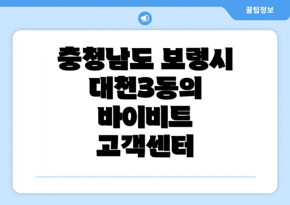 충청남도 보령시 대천3동의 바이비트 고객센터