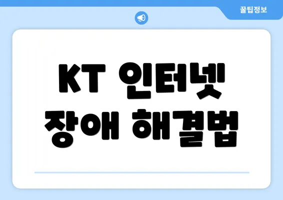 KT 인터넷 장애 해결법