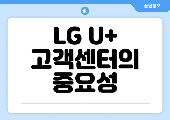 LG U+ 고객센터의 중요성