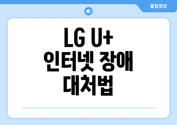LG U+ 인터넷 장애 대처법