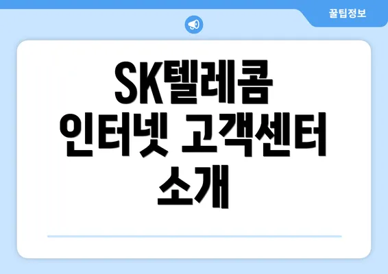 SK텔레콤 인터넷 고객센터 소개