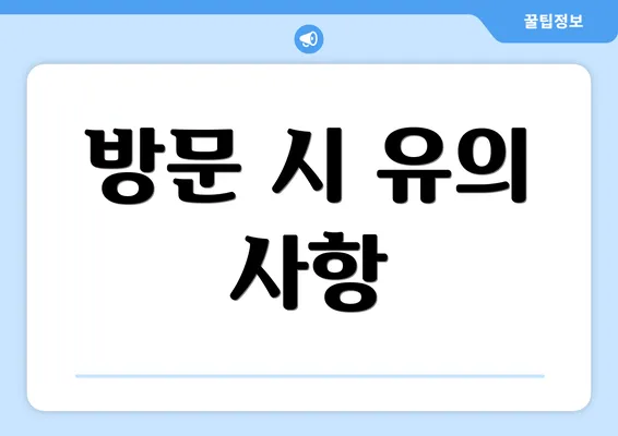 방문 시 유의 사항