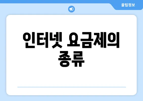 인터넷 요금제의 종류