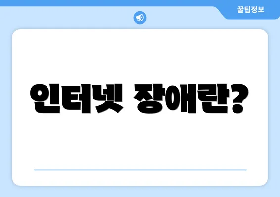 인터넷 장애란?