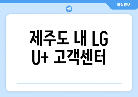 제주도 내 LG U+ 고객센터