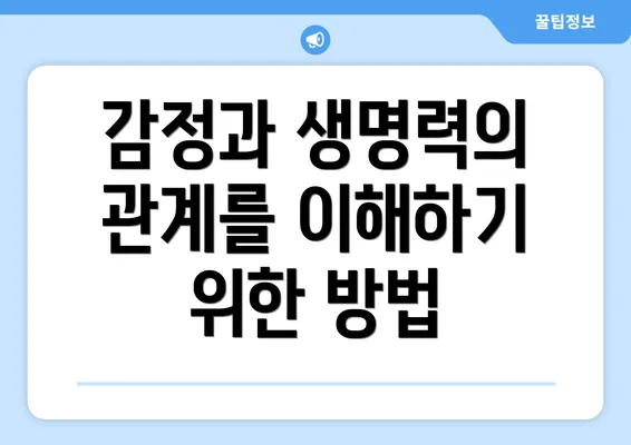 감정과 생명력의 관계를 이해하기 위한 방법