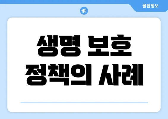 생명 보호 정책의 사례