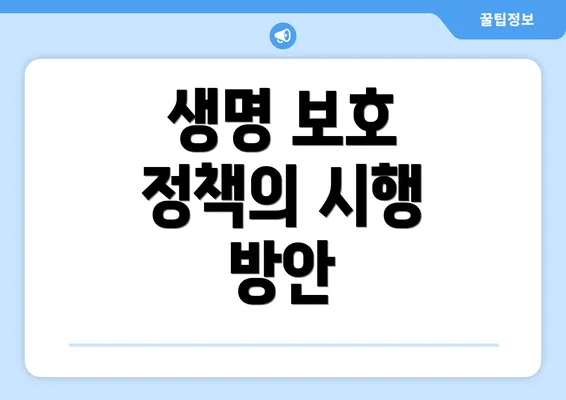 생명 보호 정책의 시행 방안