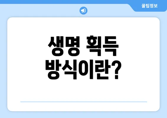 생명 획득 방식이란?