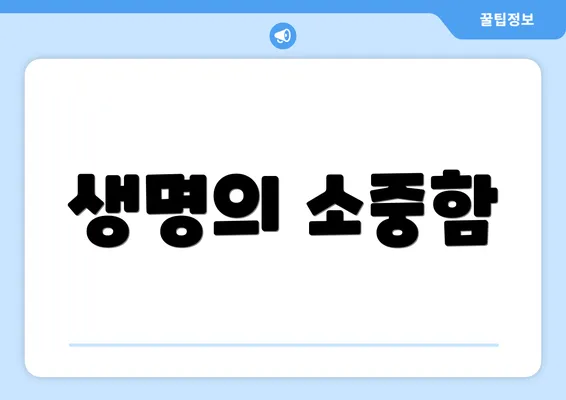 생명의 소중함