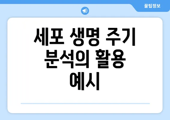 세포 생명 주기 분석의 활용 예시