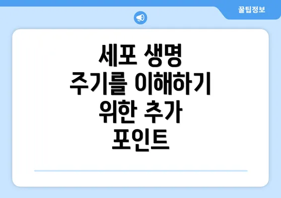세포 생명 주기를 이해하기 위한 추가 포인트