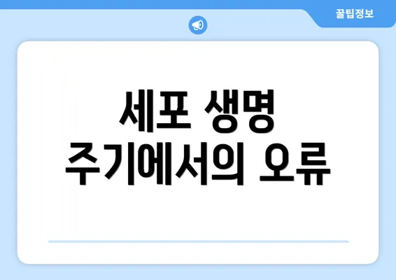 세포 생명 주기에서의 오류