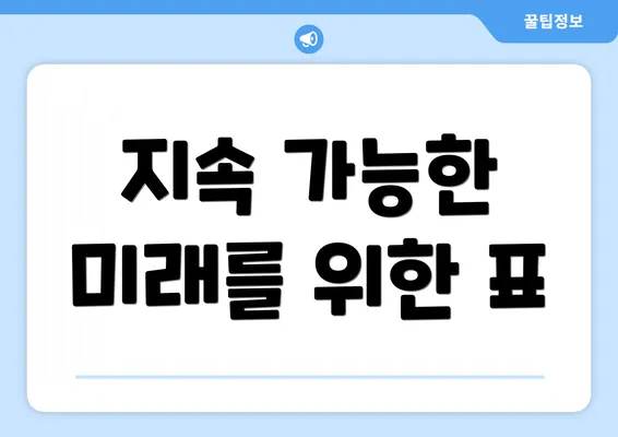 지속 가능한 미래를 위한 표