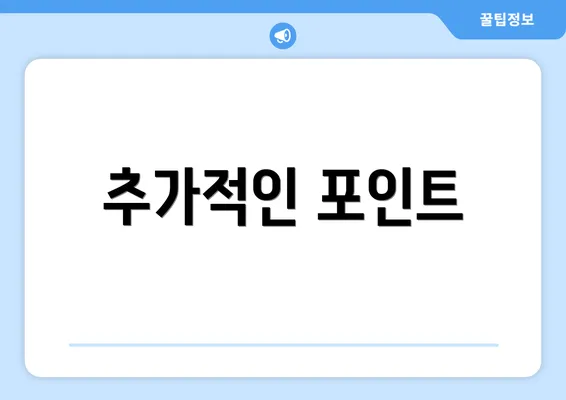 추가적인 포인트